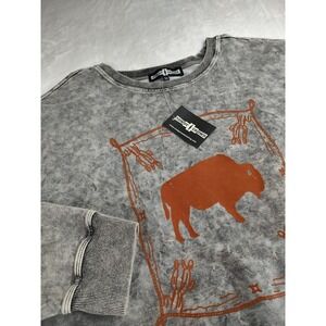 Rowdy Crowd Buffalo Graphic Acid Wash Sweatshirt 3X